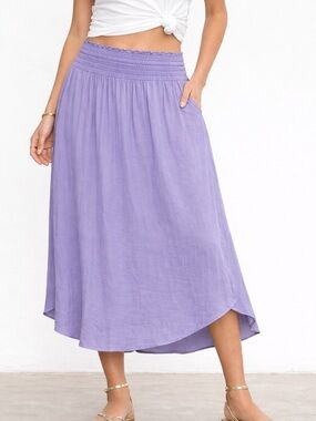 42. NWT Velvet By Graham & Spencer Small Smocked Waist Skirt - Retail $170